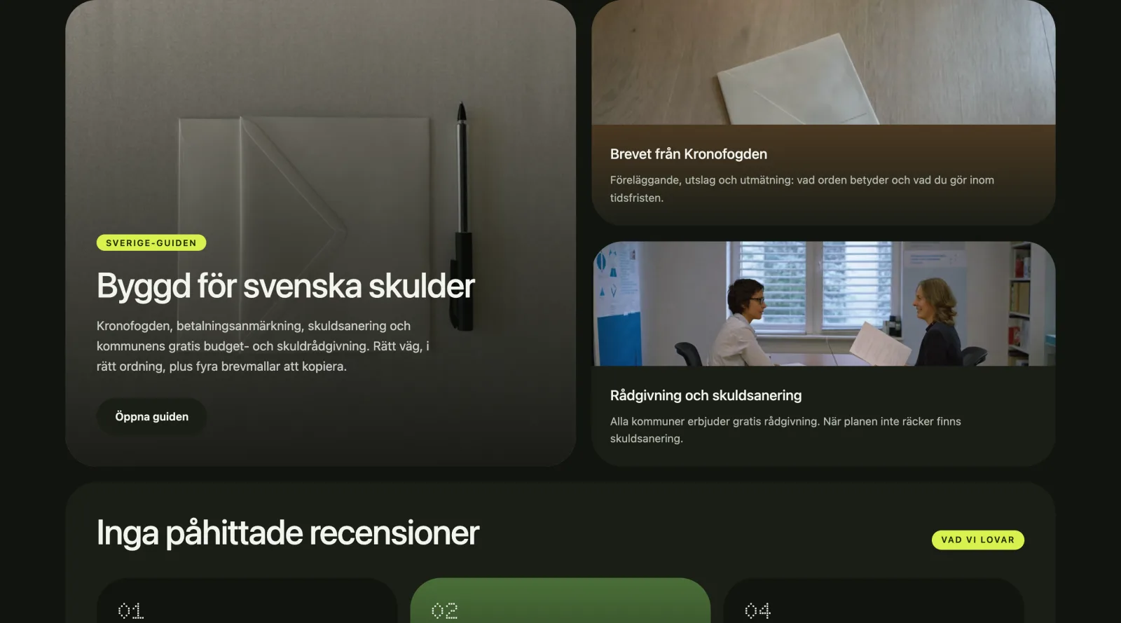 Sektionen Byggd för svenska skulder på cantu.se